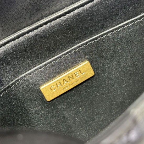 Replica Borsa Chanel 25P con patta e manico superiore AS5356 Nera Imitazioni Replica Borsa Chanel 25P con patta e manico superiore AS5356 Nera
