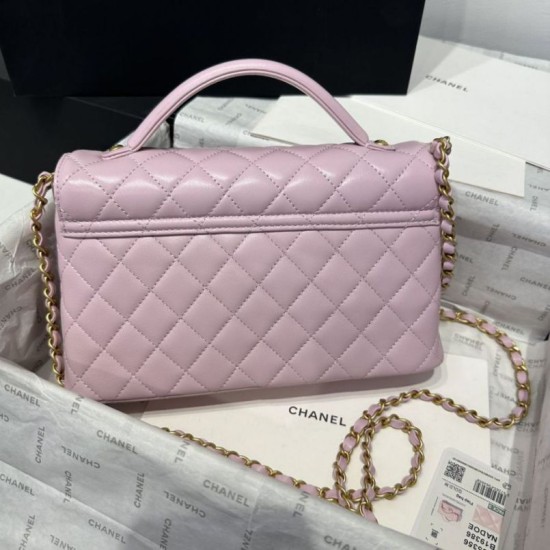 Replica Borsa 1:1 Chanel 25P con patta e manico superiore AS5356 Rosa Imitazioni Replica Borsa 1:1 Chanel 25P con patta e manico superiore AS5356 Rosa
