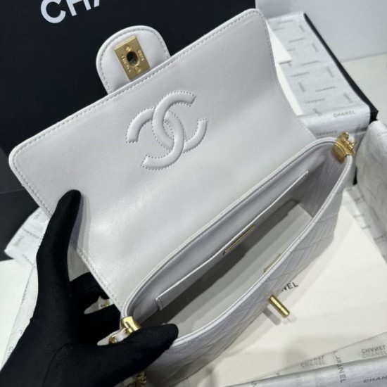 Replica Borse Chanel 25P con patta e manico superiore AS5356 Beige Imitazioni Replica Borse Chanel 25P con patta e manico superiore AS5356 Beige