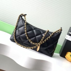 Replica Borsa hobo Chanel 25S AS5528 Metallo dorato Nero Imitazioni Replica Borsa hobo Chanel 25S AS5528 Metallo dorato Nero
