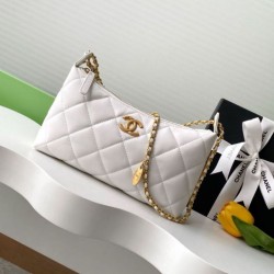 Replica Borsa hobo Chanel 25S AS5528 Oro Bianco Metallizzato
