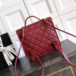 Replica Zaino Chanel 25B Clover Series Vintage AS5715 Pelle di vitello granata Rosso Imitazioni Replica Zaino Chanel 25B Clover Series Vintage AS5715 Pelle di vitello granata Rosso