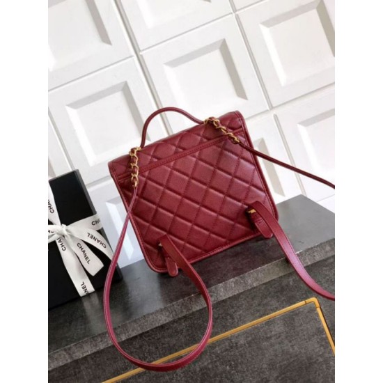 Replica Zaino Chanel 25B Clover Series Vintage AS5715 Pelle di vitello granata Rosso Imitazioni Replica Zaino Chanel 25B Clover Series Vintage AS5715 Pelle di vitello granata Rosso
