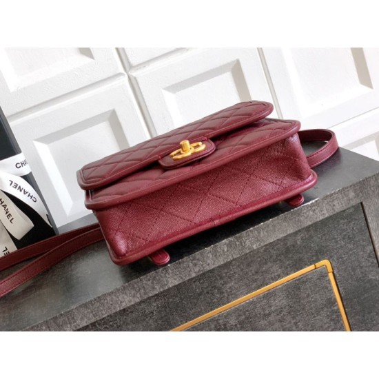 Replica Zaino Chanel 25B Clover Series Vintage AS5715 Pelle di vitello granata Rosso Imitazioni Replica Zaino Chanel 25B Clover Series Vintage AS5715 Pelle di vitello granata Rosso
