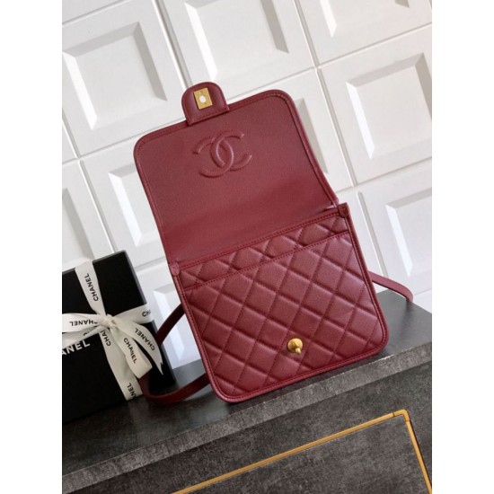 Replica Zaino Chanel 25B Clover Series Vintage AS5715 Pelle di vitello granata Rosso Imitazioni Replica Zaino Chanel 25B Clover Series Vintage AS5715 Pelle di vitello granata Rosso