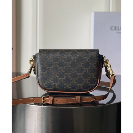 Replica Borsa a tracolla Celine Folcd Caffè scuro