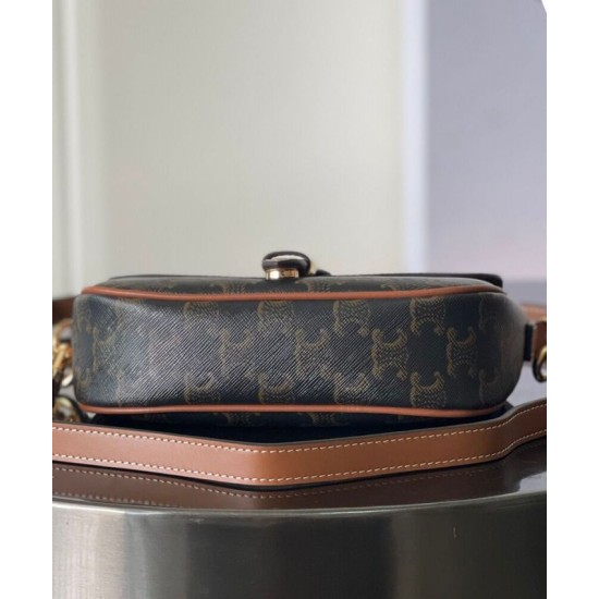 Replica Borsa a tracolla Celine Folcd Caffè scuro