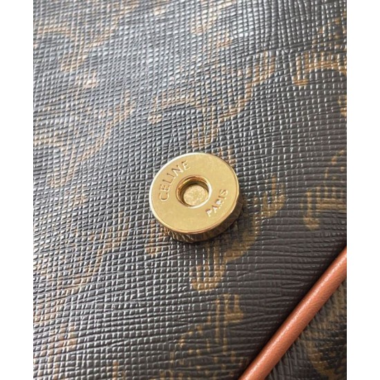 Replica Borsa a tracolla Celine Folcd Caffè scuro