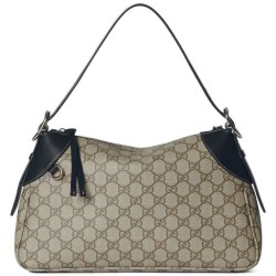 Replica Borse Firmate  a tracolla media Gucci serie GG Emblem 815216 Nera
