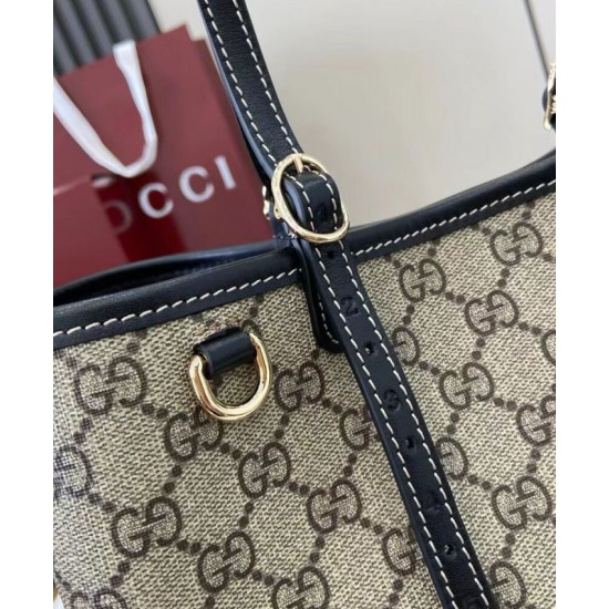 Replica Borsa tote piccola Gucci GG Emblem 815214 Nero Imitazioni Replica Borsa tote piccola Gucci GG Emblem 815214 Nero