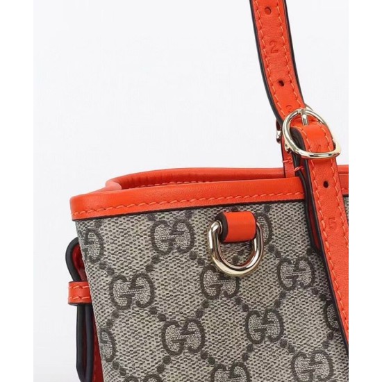 Replica Gucci Borsa tote piccola GG Emblem 815214 Arancione Imitazioni Replica Gucci Borsa tote piccola GG Emblem 815214 Arancione
