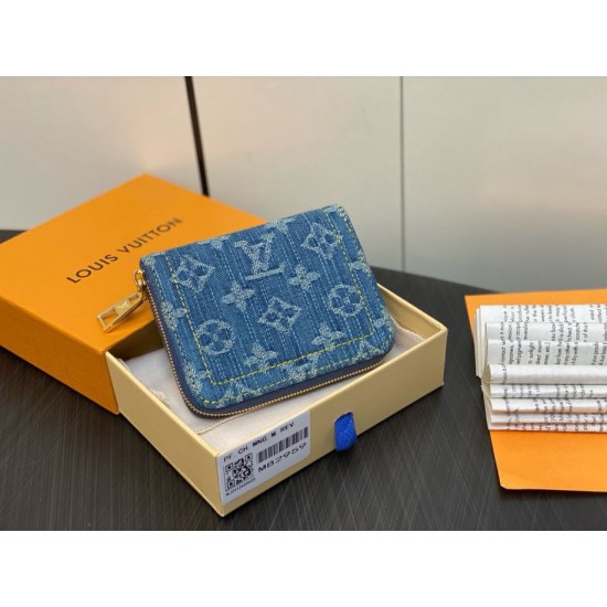 Replica Perfette Alta gamma Dettagli perfetti Louis Vuitton Zippy Coin Purse Monogram Denim M82957 imitazioni