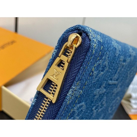 Replica Perfette Alta gamma Dettagli perfetti Louis Vuitton Zippy Coin Purse Monogram Denim M82957 imitazioni