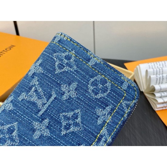 Replica Perfette Alta gamma Dettagli perfetti Louis Vuitton Zippy Coin Purse Monogram Denim M82957 imitazioni