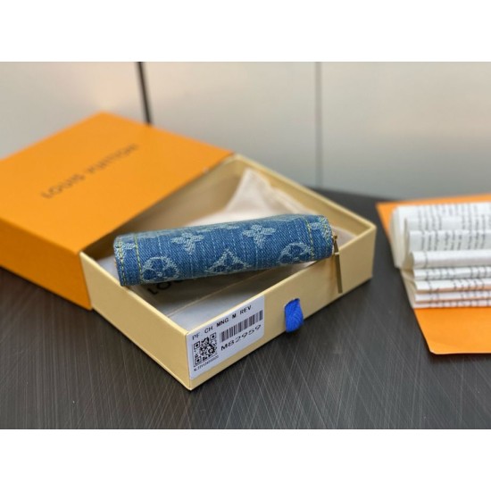 Replica Perfette Alta gamma Dettagli perfetti Louis Vuitton Zippy Coin Purse Monogram Denim M82957 imitazioni