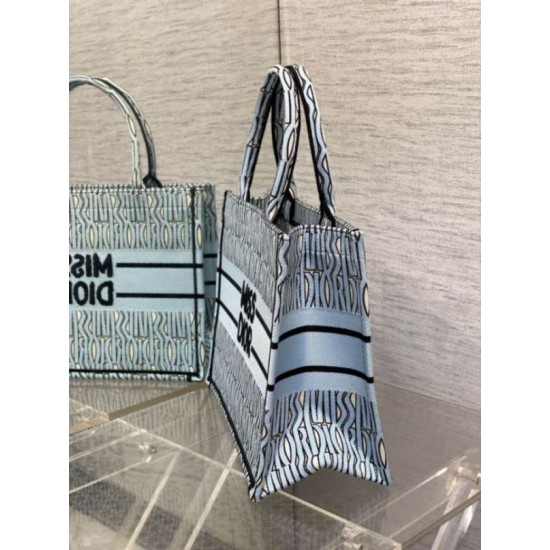 Replica Perfette Borse  Dior Media Book Tote Bag Blu Miss Dior Allover Embroidery imitazioni