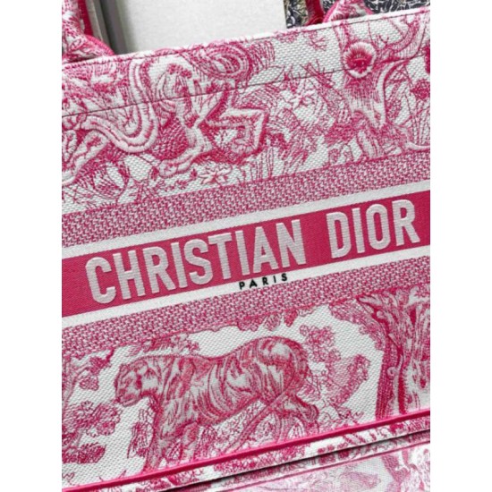 Dior Medium Dioriviera Book Tote Pink Toile de Jouy Embroidery Replica Replica Perfette Dior Medium Dioriviera Book Tote Pink Toile de Jouy Embroidery imitazioni