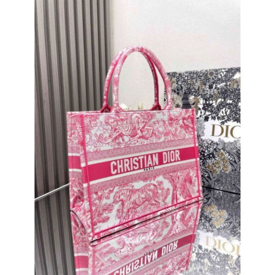 Dior Medium Dioriviera Book Tote Pink Toile de Jouy Embroidery Replica Replica Perfette Dior Medium Dioriviera Book Tote Pink Toile de Jouy Embroidery imitazioni