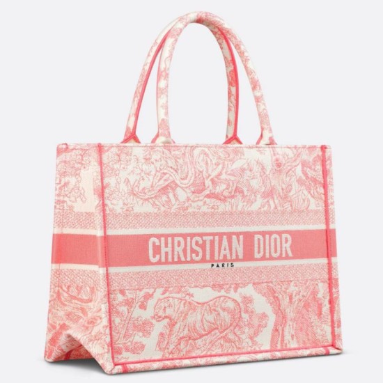 Dior Medium Dioriviera Book Tote Pink Toile de Jouy Embroidery Replica Replica Perfette Dior Medium Dioriviera Book Tote Pink Toile de Jouy Embroidery imitazioni