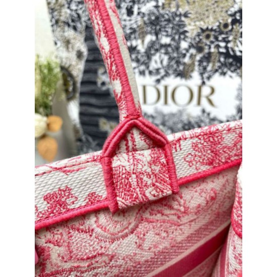Dior Medium Dioriviera Book Tote Pink Toile de Jouy Embroidery Replica Replica Perfette Dior Medium Dioriviera Book Tote Pink Toile de Jouy Embroidery imitazioni