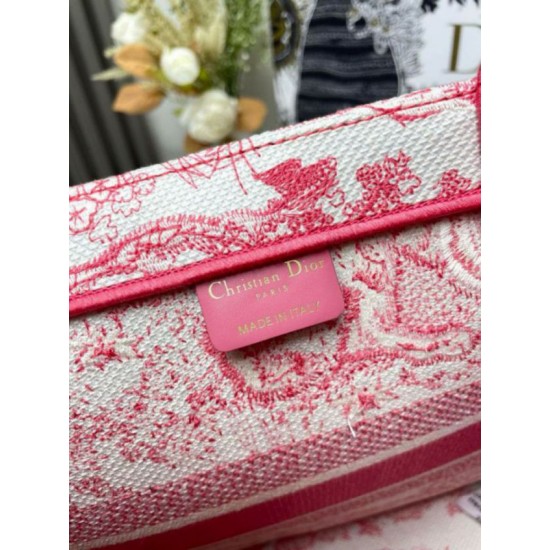 Dior Medium Dioriviera Book Tote Pink Toile de Jouy Embroidery Replica Replica Perfette Dior Medium Dioriviera Book Tote Pink Toile de Jouy Embroidery imitazioni