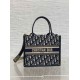 Replica Perfette Borse  tote Dior piccola per libri con tracolla in tela blu Dior Oblique imitazioni