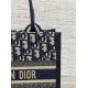 Replica Perfette Borse  tote Dior piccola per libri con tracolla in tela blu Dior Oblique imitazioni