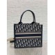 Replica Perfette Borse  tote Dior piccola per libri con tracolla in tela blu Dior Oblique imitazioni