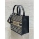 Replica Perfette Borse  tote Dior piccola per libri con tracolla in tela blu Dior Oblique imitazioni