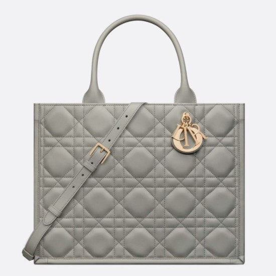 Dior Medium Book Tote Bag con tracolla Grigio Macrocannage Replica Replica Perfette Dior Medium Book Tote Bag con tracolla Grigio Macrocannage imitazioni