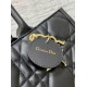 Borse Replica tote Dior media a libro con tracolla Pelle di vitello macrocannage nera qualità specchio Replica Perfette Borse tote Dior media a libro con tracolla Pelle di vitello macrocannage nera imitazioni