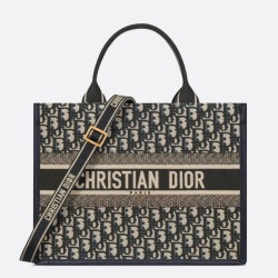 Replica Perfette Bora Pari tote Dior media per libri con tracolla in tela blu Dior Oblique imitazioni