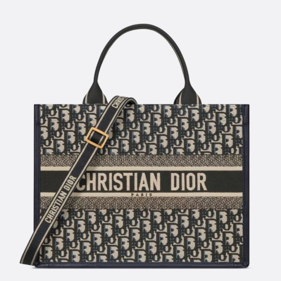 Bora Pari replica tote Dior media per libri con tracolla in tela blu Dior Oblique qualità specchio Replica Perfette Bora Pari tote Dior media per libri con tracolla in tela blu Dior Oblique imitazioni