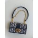 Replica Perfette Borsa Dior 30 Montaigne East-West con catena Jacquard obliquo blu imitazioni