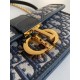 Replica Perfette Borsa Dior 30 Montaigne East-West con catena Jacquard obliquo blu imitazioni