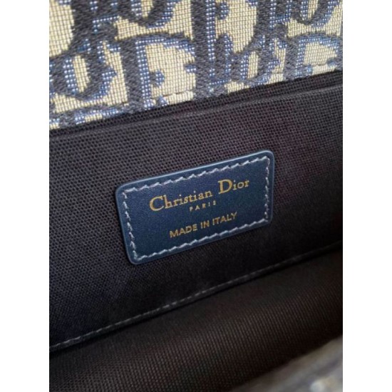 Replica Perfette Borsa Dior 30 Montaigne East-West con catena Jacquard obliquo blu imitazioni