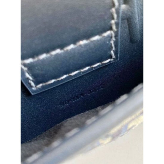 Replica Perfette Borsa Dior 30 Montaigne East-West con catena Jacquard obliquo blu imitazioni