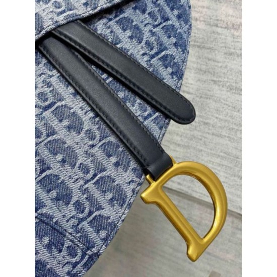 Borsa Dior Saddle con tracolla Blue Denim Oblique Jacquard Replica Replica Perfette Borsa Dior Saddle con tracolla Blue Denim Oblique Jacquard imitazioni
