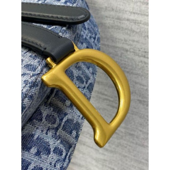 Borsa Dior Saddle con tracolla Blue Denim Oblique Jacquard Replica Replica Perfette Borsa Dior Saddle con tracolla Blue Denim Oblique Jacquard imitazioni