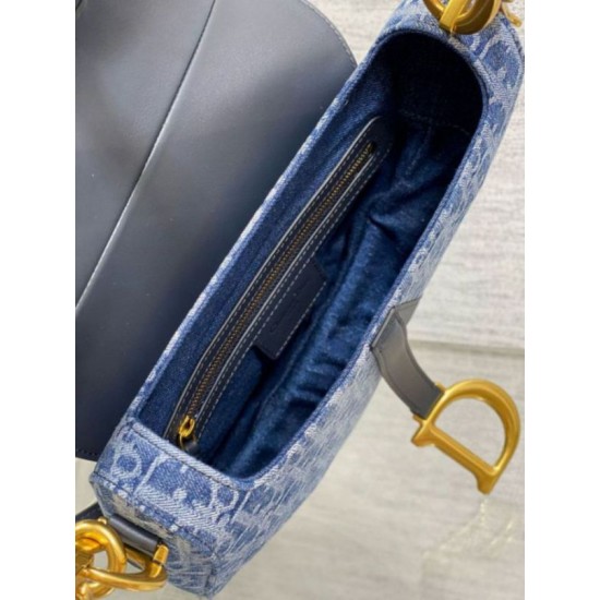 Borsa Dior Saddle con tracolla Blue Denim Oblique Jacquard Replica Replica Perfette Borsa Dior Saddle con tracolla Blue Denim Oblique Jacquard imitazioni