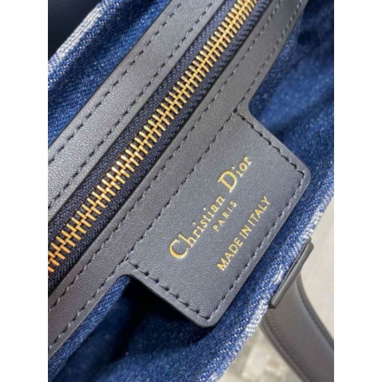 Borsa Dior Saddle con tracolla Blue Denim Oblique Jacquard Replica Replica Perfette Borsa Dior Saddle con tracolla Blue Denim Oblique Jacquard imitazioni