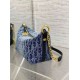 Borsa Dior Diorstar Hobo con catena Blue Denim Oblique Jacquard Replica Replica Perfette Borsa Dior Diorstar Hobo con catena Blue Denim Oblique Jacquard imitazioni