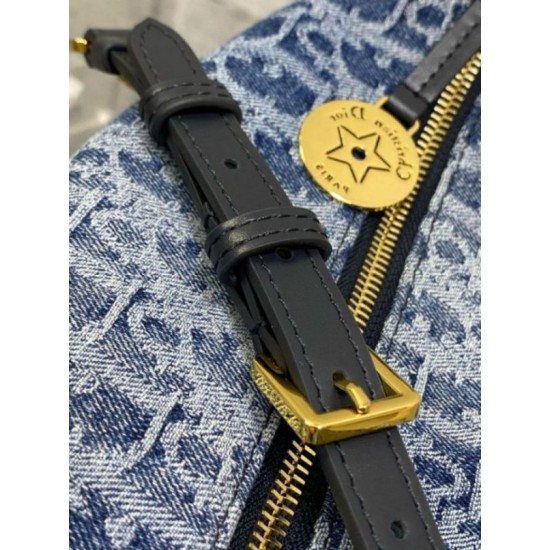 Borsa Dior Diorstar Hobo con catena Blue Denim Oblique Jacquard Replica Replica Perfette Borsa Dior Diorstar Hobo con catena Blue Denim Oblique Jacquard imitazioni