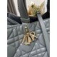 Replica Perfette Dior Toujours Grande Borsa Grigio Macrocannage Pelle di Vitello imitazioni