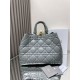 Replica Perfette Dior Toujours Grande Borsa Grigio Macrocannage Pelle di Vitello imitazioni