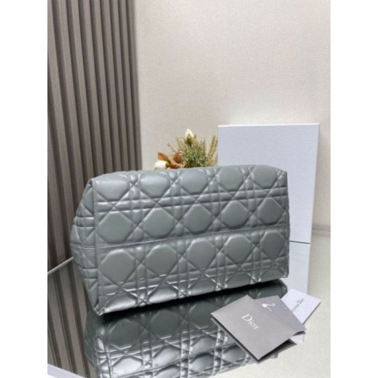 Replica Perfette Dior Toujours Grande Borsa Grigio Macrocannage Pelle di Vitello imitazioni