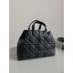Borse Firmate Replica grande Dior Toujours Pelle di vitello Macrocannage nera qualità specchio Replica Perfette Borse Firmate grande Dior Toujours Pelle di vitello Macrocannage nera imitazioni