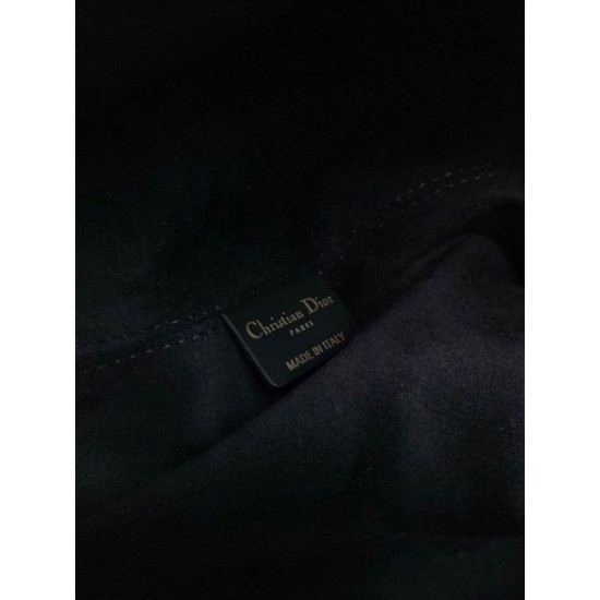 Borse Firmate Replica grande Dior Toujours Pelle di vitello Macrocannage nera qualità specchio Replica Perfette Borse Firmate grande Dior Toujours Pelle di vitello Macrocannage nera imitazioni