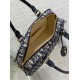 Dior D-Vibe Bowling Borsa grande Jacquard blu obliquo Replica Replica Perfette Dior D-Vibe Bowling Borsa grande Jacquard blu obliquo imitazioni