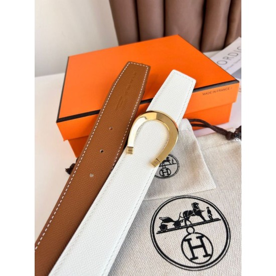 Replica Cintura Hermès Luck reversibile, 38 mm, pelle di vitello Epsom Oro e Bianco Imitazioni Replica Cintura Hermès Luck reversibile, 38 mm, pelle di vitello Epsom Oro e Bianco